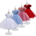thumbnail image 6 of Gubotare Birthday Dresses for Girls Girls Sequin Dress Toddler Shiny Rainbow Stars Tulle Dresses Ruffle Sleeve Birthday Party Sparkly Dresses (Pink,Size 5-6 Years), 6 of 8