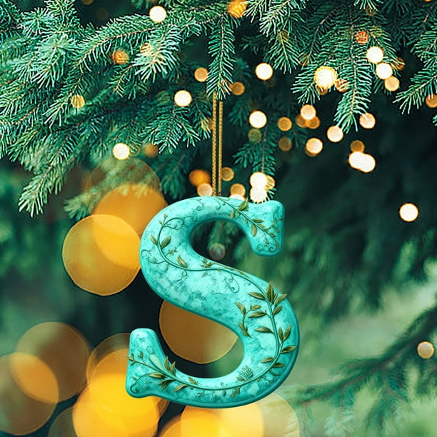 Adornos navideños con trampa de luz acrílica, serie Alfabeto 26, mochila acrílica 2D, colgante para coche, adorno decorativo, decoración de jardín, decoración navideña y de Halloween.