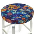 thumbnail image 3 of Fotbe Colorful Fall Leaves Stool Covers Round,Waterproof Round Bar Stool Covers Bar Chair Covers Washable Stool Cushion Slipcover for 12-14 Inch Chair-13 inch, 3 of 7