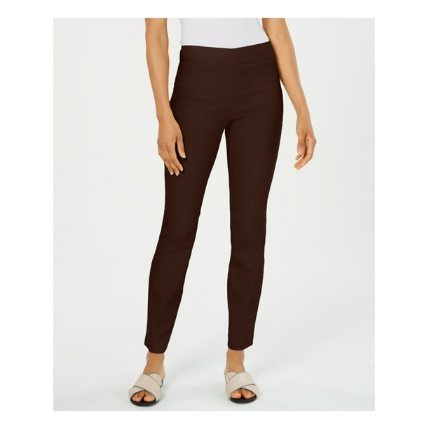 Charter Club - CHARTER CLUB Womens Brown Solid Wear To Work Pants Size ...