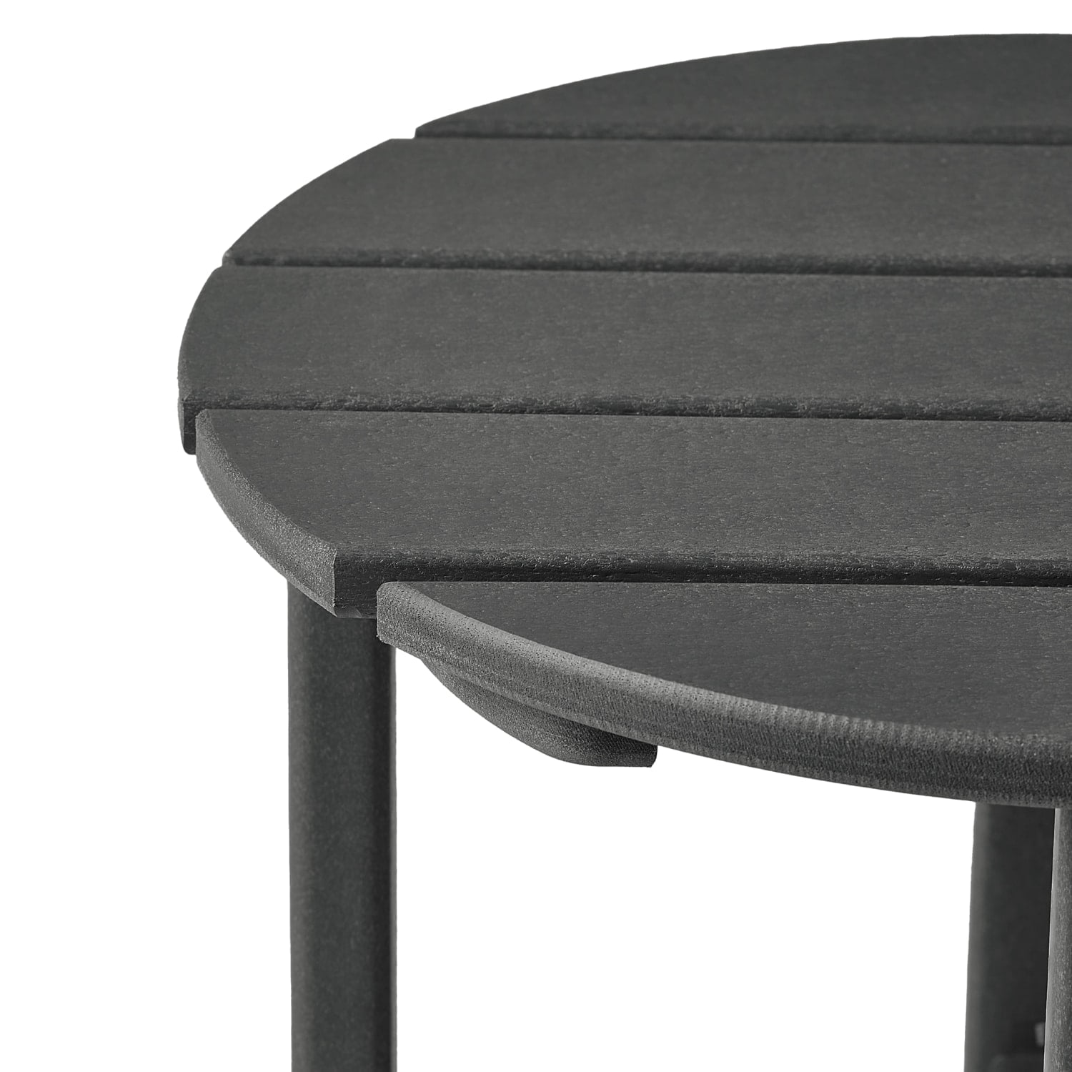 WestinTrends Malibu Outdoor Side Table – All-Weather Poly Lumber Adirondack Round Patio End Table, Gray