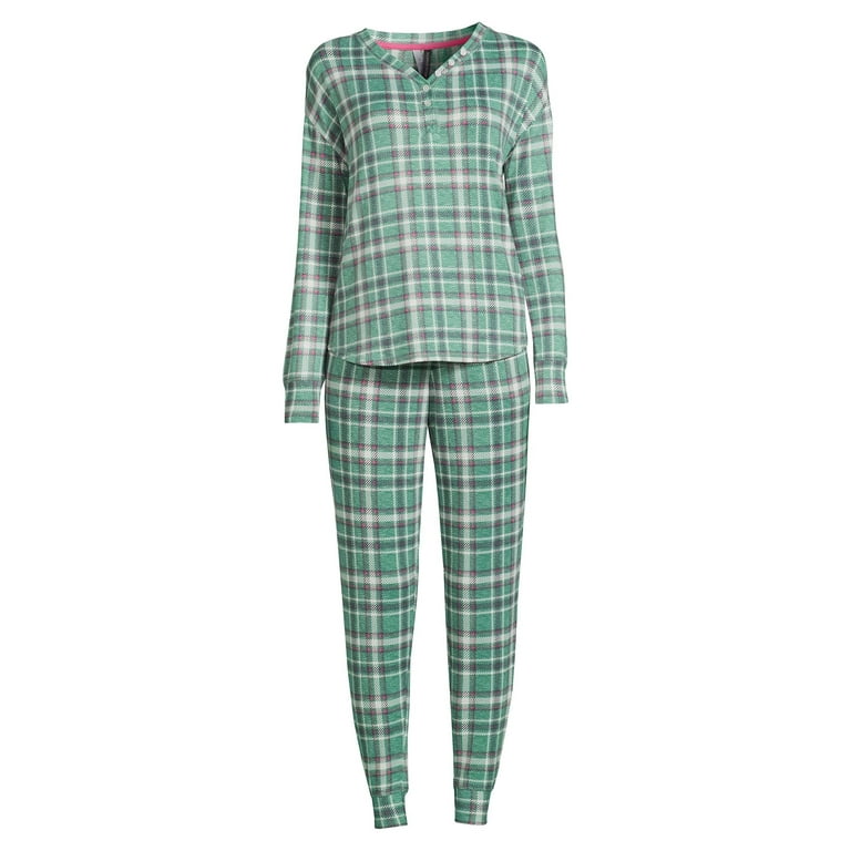 Jaclyn Women s and Women s Plus Printed Pajama Set with Long Sleeves 2 Piece Walmart