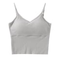 thumbnail image 2 of Workout Tops for Women Fashion Women's Summer Casual Solid Color Loose V-neck Tank Gray L, 2 of 7