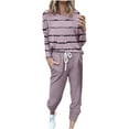 thumbnail image 1 of Gibobby Conjunto de sudadera y pantalones Conjunto de camiseta con cuello redondo y estampado de de manga larga para mujer, blusa superior y pantalones largos(Gris,XL), 1 of 5