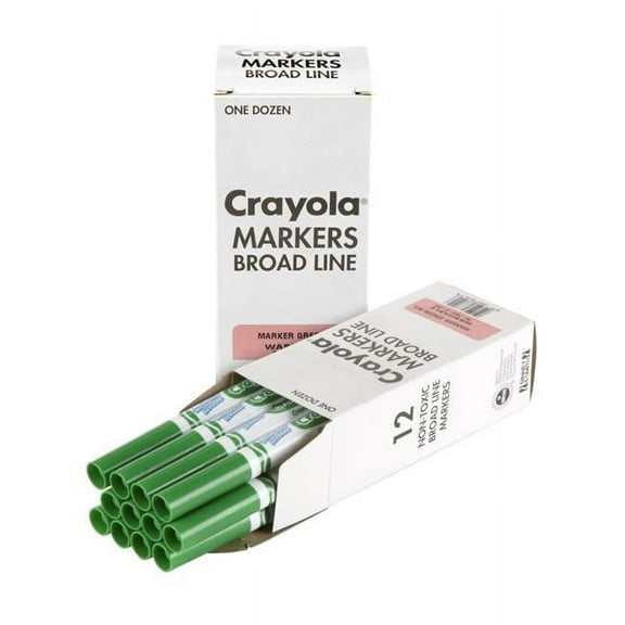 Crayola Ultra-Clean Washable Bulk Markers, Green - Pack of 12