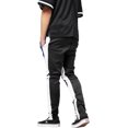 thumbnail image 4 of Ma Croix Mens Stripe Track Pants Three Tone Color Block Skinny Fit Stretch Casual Elastic Athletic Training Slim Joggers, 4 of 6