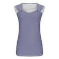 thumbnail image 4 of Tank Tops for Women under $5 Sleeveless Round Neck Solid Color Camisole T-shirt Loose Tank Navy M, 4 of 4