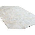 thumbnail image 3 of ALEF HOME Black Faux Cowhide Patchwork Area Rug | Luxurious Leather Look Carpet for Bedroom, Living Room, Office | Modern Western Home Décor(White-3 x 8), 3 of 5