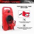 thumbnail image 2 of DUOSONG 25 Gallon Gas Caddy With Wheels, Fuel Transfer Tank Gasoline Diesel Can,Fuel Storage Tank For Automobiles Atv Car Mowers Tractors Boat Motorcycle(Red) Red HDPE Other, 2 of 8