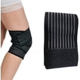 thumbnail image 3 of 2 Pcs Long Elastic Knee Wrap Compression Bandage Brace Leg Support Plantar Fasciitis Stabilizer Ligaments Joint Pain Squat Running Sport Exercise Blac, 3 of 5