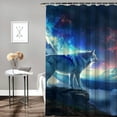 thumbnail image 2 of Orinice Wolf Fantasy Art Bathroom Decor Set Colorful Luxurious Graphic Print Polyester Fabric Fashion with Hooks 36x72, 2 of 7