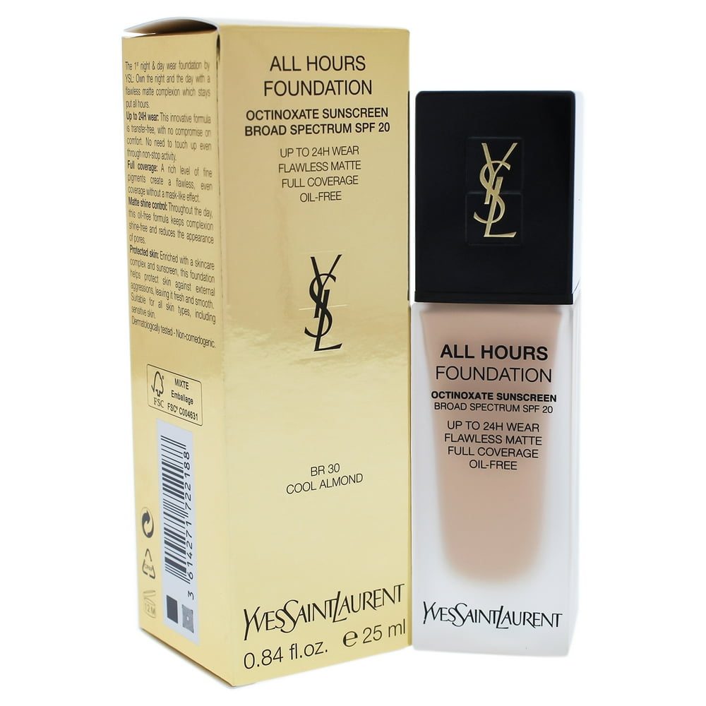 Yves Saint Laurent All Hours Foundation SPF 20 BR30 Cool Almond by Yves Saint Laurent for