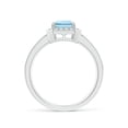 thumbnail image 2 of Angara Natural 1.35 Ct. Aquamarine with Diamond Halo Ring in 14K White Gold for Women (Ring Size: 3), 2 of 9