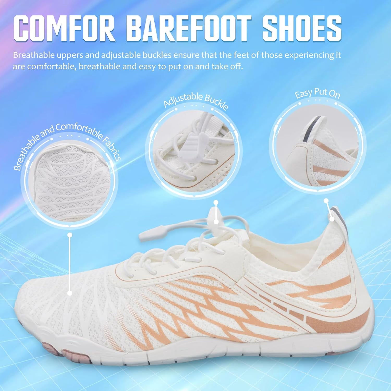 Barefoot Shoes for Women Men, Hiking Footwear Barefoot Shoes Pro Wide Toe Box, Breathable Non-Slip Water Shoes