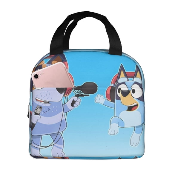 Kowoue Bluey Pattern Insulated Lunch Bag – Thick Aluminum Foil Lunch Box, Waterproof Thermal Tote with Front Access Pocket, Keeps Food Fresh for 4 Hours