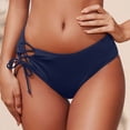 thumbnail image 2 of AOMPMSDX Women Plus Size High Waist Bikini Bottoms Swim Briefs Beach Shorts Ruched Bottom High Cut Swim Bottom Full Coverage Swimsuit Bottom Sports Yoga Shorts Swimbottom Navy L, 2 of 7