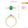 thumbnail image 4 of ANGARA Natural Oval Emerald Bypass Ring with Trio Diamond Accents in 14K Yellow Gold for Women (Size-7x5mm) | May Birthstone, Birthday, Anniversary, Jewelry Gift for Women | Natural Emerald Ring, 4 of 9