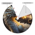 thumbnail image 2 of Yiaed Golden White Fire Dragon Print Christmas Tree Skirt , Tree SkirtsTree Mat for Christmas Winter Holiday Indoor Decorations-30", 2 of 7