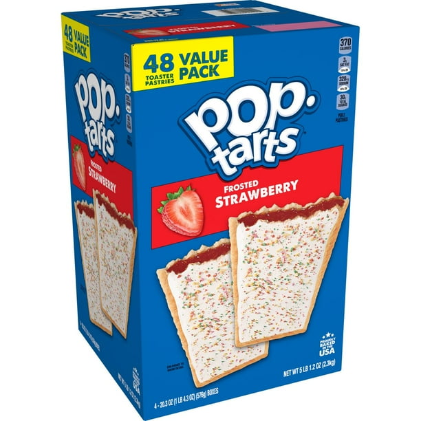 PopTarts Breakfast Toaster Pastries, Frosted Strawberry, Value Pack