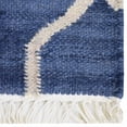 thumbnail image 5 of Rugsotic Carpets Eco-Friendly Woven Hand Woven Kilim Flat Weave Blue White Contemporary Area Rug, 4'x6' Rectangle, Antimicrobial, 5 of 10