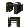 thumbnail image 4 of Aukfa Full Size Gaming Loft Bed, Esports Bed Frame with Desk, Wardrobe, RGB LED Lights & Charging Station, Shelves, Green, 4 of 8