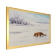 thumbnail image 2 of Designart 'Red Fox Running In White Snow in Countryside I' Farmhouse Framed Art Print, 2 of 4