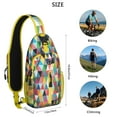 thumbnail image 4 of Boho Aesthetic Sling Bag, Lightweight Artistic Crossbody Daypack with Abstract Watercolor Print, Great for Commuting, Hiking, and Short Trips, 4 of 5