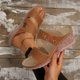 thumbnail image 1 of MKLEKYY Sandalias para Mujer, de Verano, Lisas, Informales, Con Punta Abierta, Cuñas, Cómodas, para Playa, Sandalias, Zapatillas 709, 1 of 5