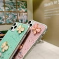 thumbnail image 5 of Pour Apple iPhone 7 Étui de Protection Intelligente Blanche Antichoc avec Paillettes et Cristal Papillon, 5 of 5