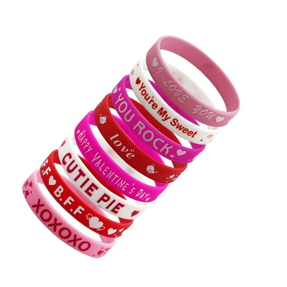 HONITANO 16Pcs Bracelet for Couple Fashionable Silicone Circular Wristbands Festival Party Valentine Day