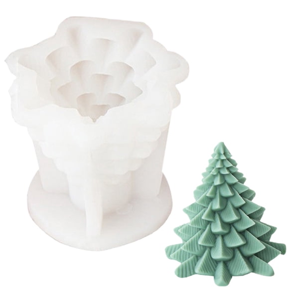 3D Christmas Tree Silicone Mold – Leaf Pattern Candle & Resin Casting Mold, DIY Aromatherapy Plaster, Soap, Wax, Holiday Home Decoration (1PC)