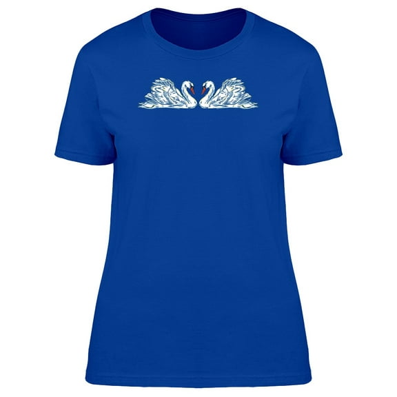 Two White Swans Hand Painted Tee Women's -Image by Shutterstock