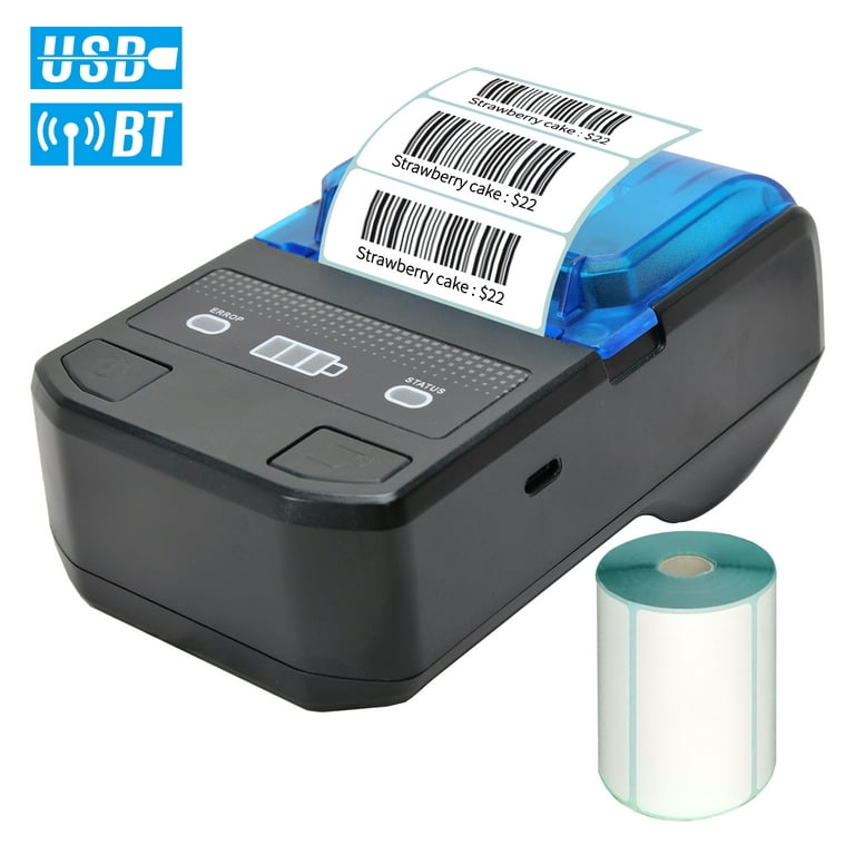 identifikation Irreplaceable etisk Tomshine 58mm Thermal Printer, Wireless BT Label Maker Barcode Printer with  Rechargeable Battery for Retail Clothing Jewelry Price Tag, Blue -  Walmart.com