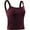 88# 1Pack:Wine Red, variant on Womens Athletic Cropped Tank Top with Built in Bra Camisole for Layer Stretch Wider Strap,Wine Red,US Size S