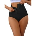 thumbnail image 5 of INSPIRE CHIC Women's Flatten Tummy High Waist Control Panties with Hooks Closure Butt Lifter Small Black, 5 of 6