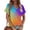 ZA-Multicolor-flash deals, variant on Frostluinai Tie Dye Shirts for Women V Neck Tunic Tops Rolled Short Sleeve Tshirts Lightweight Summer Tees Going Out Tops Gifts