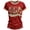 Red, variant on Women's Short Sleeve Round Neck T-Shirt with AMERICA 250th Anniversary Graphic Print, Casual Independence Day Top for Patriotic Celebrations Black L