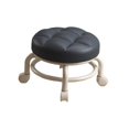 thumbnail image 3 of Asiento de rodillo bajo Muebles Taburete Multifuncional Portátil PU Cuero Acolchado Taburete con ruedas Asiento Sofá Taburete de té para dormitorio Negro Macarena Asiento de ruedas, 3 of 8