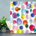 thumbnail image 3 of Polka Dot Shower Curtain, Kids Watercolor Rainbow Circles Shower Curtains with 12 Hooks, Girls Waterproof Bathroom Decor, 72 x 72 Inch, 3 of 6