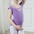 thumbnail image 5 of purcolt Girls Ballet Leotards Mesh Short Sleeve Yoga Bodysuit Dance Leotards Gymnastics Outfit for Toddler/Little Kids/Big Kids, 5 of 6