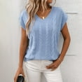 thumbnail image 2 of AherBiu Sweater Tops for Women Cable Knitted Vests V Neck Sleeveless Summer Casual Loose Pullover Top, 2 of 8
