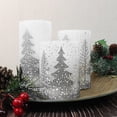 thumbnail image 2 of Hometrends Silver Winter Scene LED Pillar Candle Set with Remote Control, 2 of 5