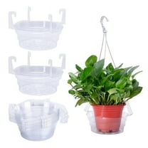 15 Pcs Hanging Plant Water Catcher-8 Inch Clear Plastics Plant Water Catcher Tray-Hanging Plant Saucers Drip Pans