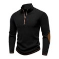 thumbnail image 4 of yillto Men Quarter Zip Sweater Tops Mock Neck Pullover Ribbed Knit Long Sleeve Fall Winter Clothes, 4 of 7
