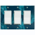 thumbnail image 1 of Metal Light Switch Plate Cover Tropical Jungle Palm Leaves Blue Teal JGL006, 1 of 13