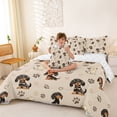 thumbnail image 4 of Homewish Kawaii Pet Dachshund 7-Piece King Bedding,Dog Paws King Bed in a Bag,Cream,Reversible, 4 of 8