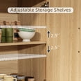 thumbnail image 4 of Buffet Cabinet, PAPROOS Modern Coffee Bar Station with Adjustable Shelves, Tufted Accent Sideboards and Credenzas Cabinet, for Dining Room, Living Room, Natural, 4 of 9