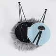 thumbnail image 5 of Homebeez  Faux Fur Ottoman Footrest Vanity Stool Gray, 5 of 7