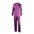 thumbnail image 5 of JIANLAI Pajama Set For Women Long Sleeve Button Up Sleepwear Soft Breathable Lightweight Cotton Blend Set Cotton Blend Comfy Pants Loungewear Set Home Wear, 5 of 6