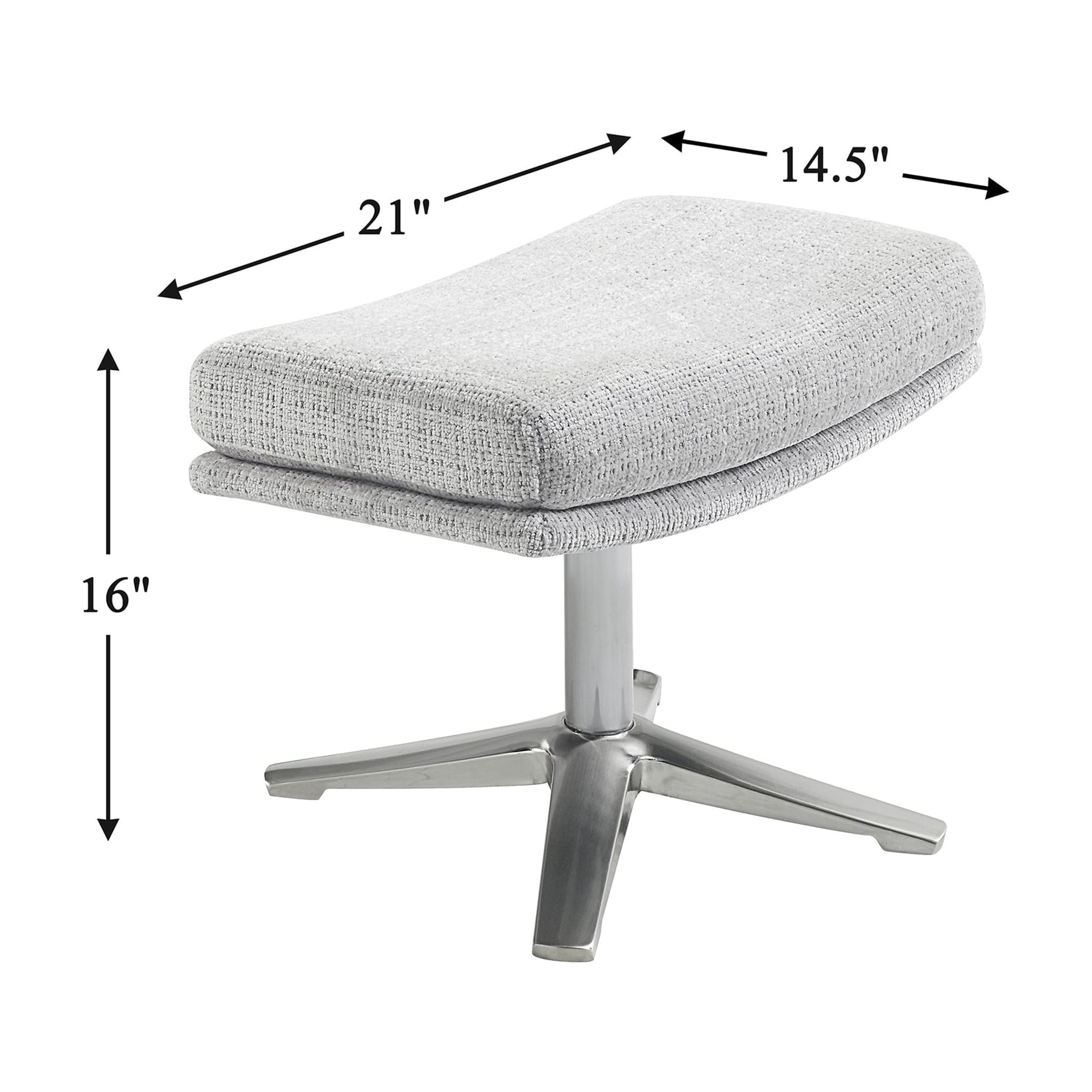 OakvillePark Windmere Chenille Swivel Chair with Ottoman, Gray